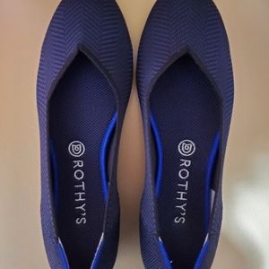 Rothy's Sz. 10 Midnight Metallic Herringbone Flats